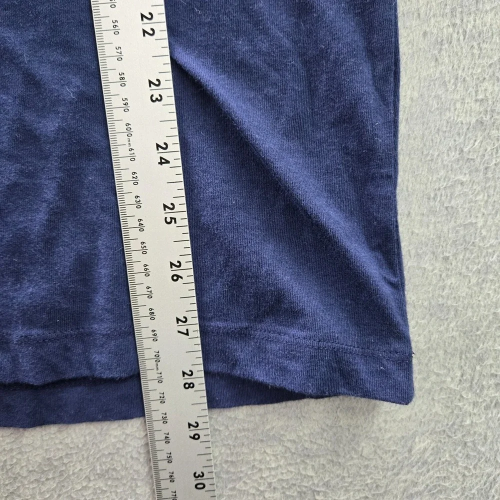 True‎ Religion Men Shirt L Blue Buddha Guitar Short Sleeve Cotton Logo